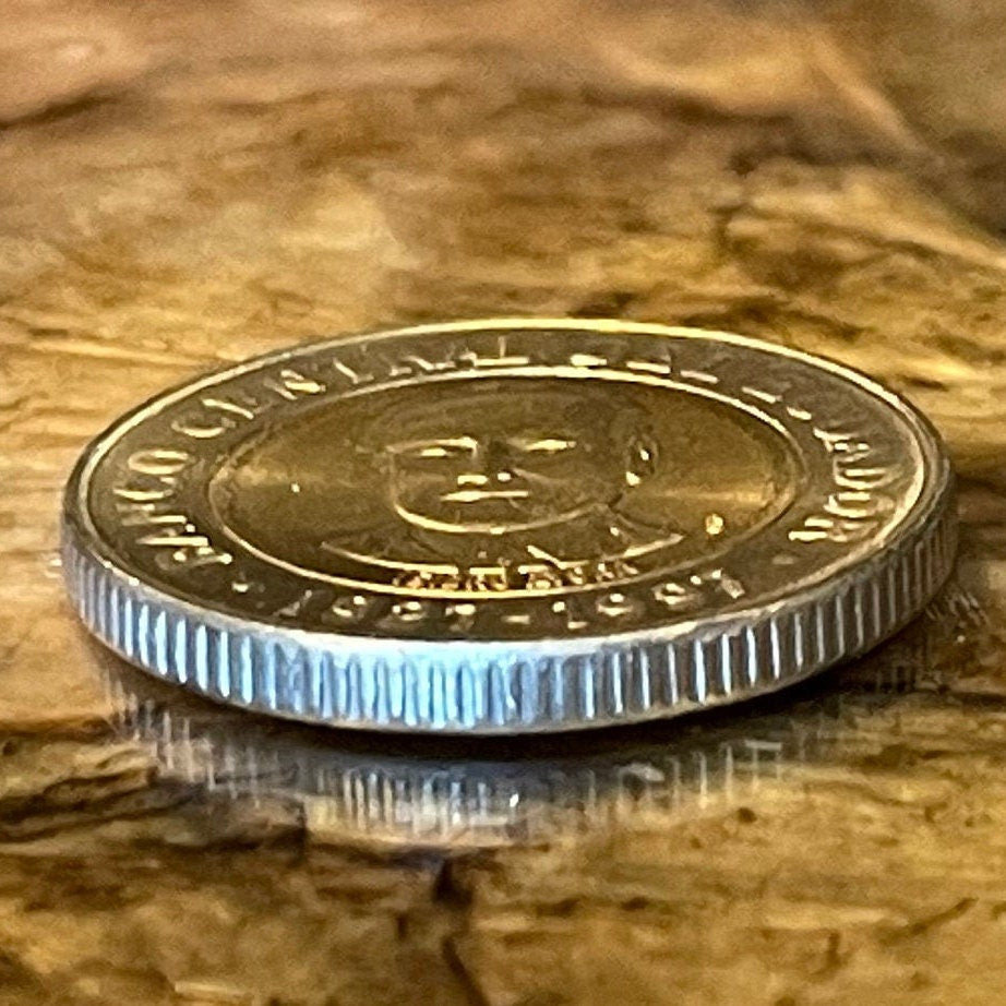 Doctor Isidro Ayora President of Ecuador Bi-Metallic 500 Sucres Authentic Coin Money for Jewelry and Craft-Making