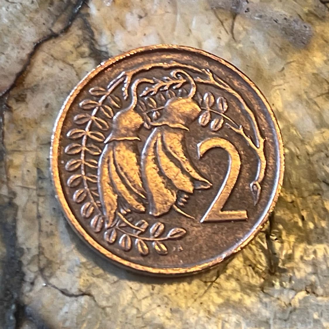 Kowhai Flowers 2 Cents New Zealand Authentic Coin Money for Jewelry and Craft Making