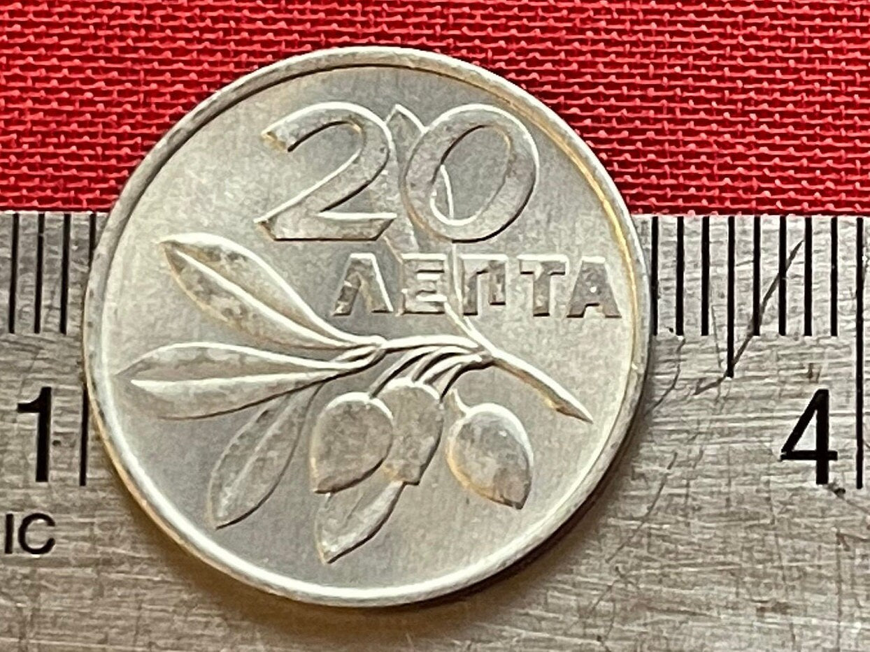 Olive Branch & Phoenix 20 Lepta Greece Authentic Coin Money for Jewelry and Craft Making (1973)