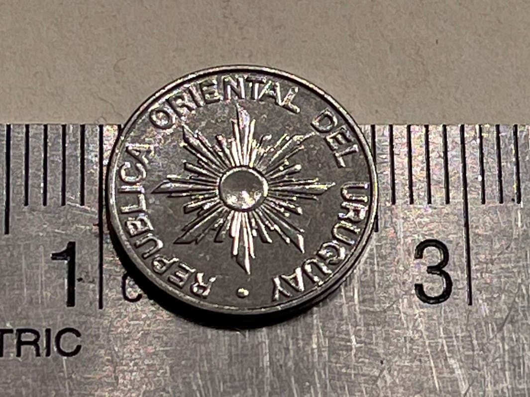 Sun of May 5 Pesos Uruguay Authentic Coin Money for Jewelry and Craft Making (Sol Invictus) (Inti) (Inca God)