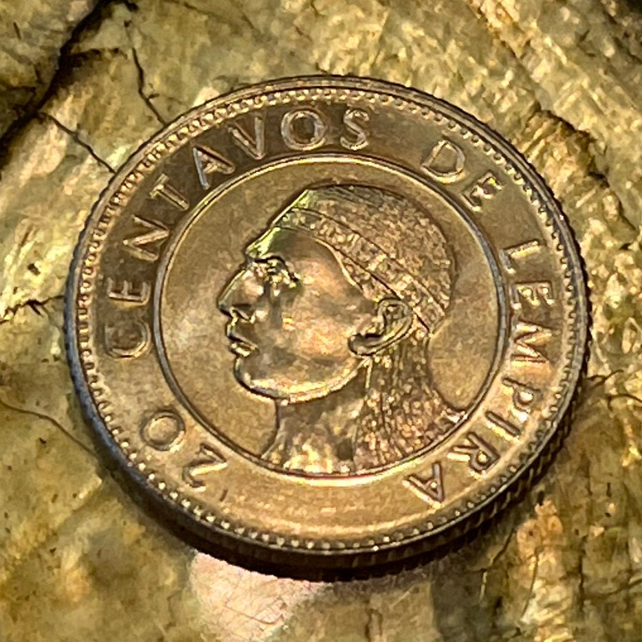 Chief Lempira 20 Centavos Honduras Authentic Coin Money for Jewelry and Craft Making