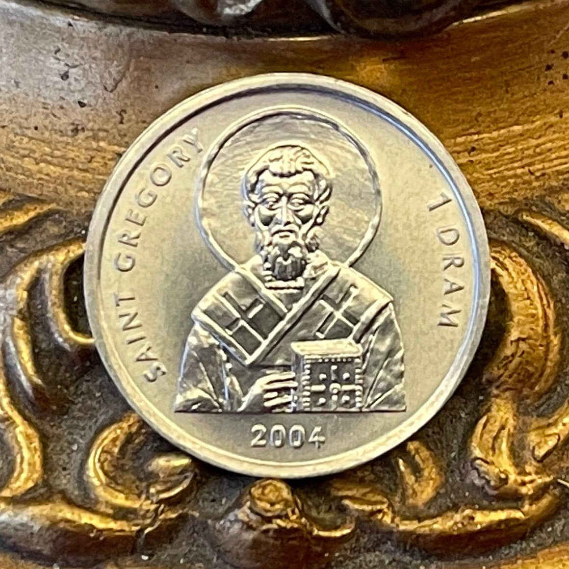 Saint Gregory the Illuminator 1 Dram Nagorno Karabakh Authentic Coin Money for Jewelry and Craft Making