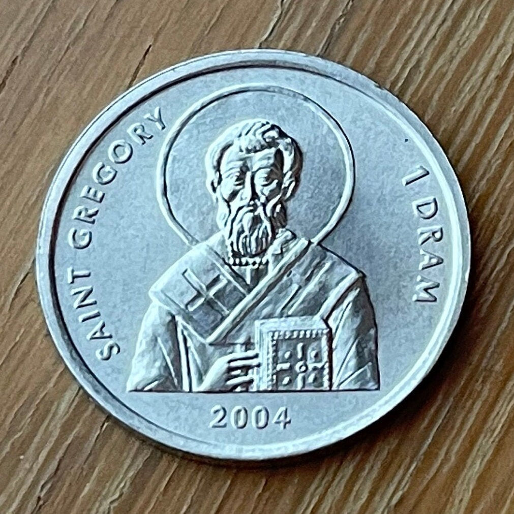 Saint Gregory the Illuminator 1 Dram Nagorno Karabakh Authentic Coin Money for Jewelry and Craft Making