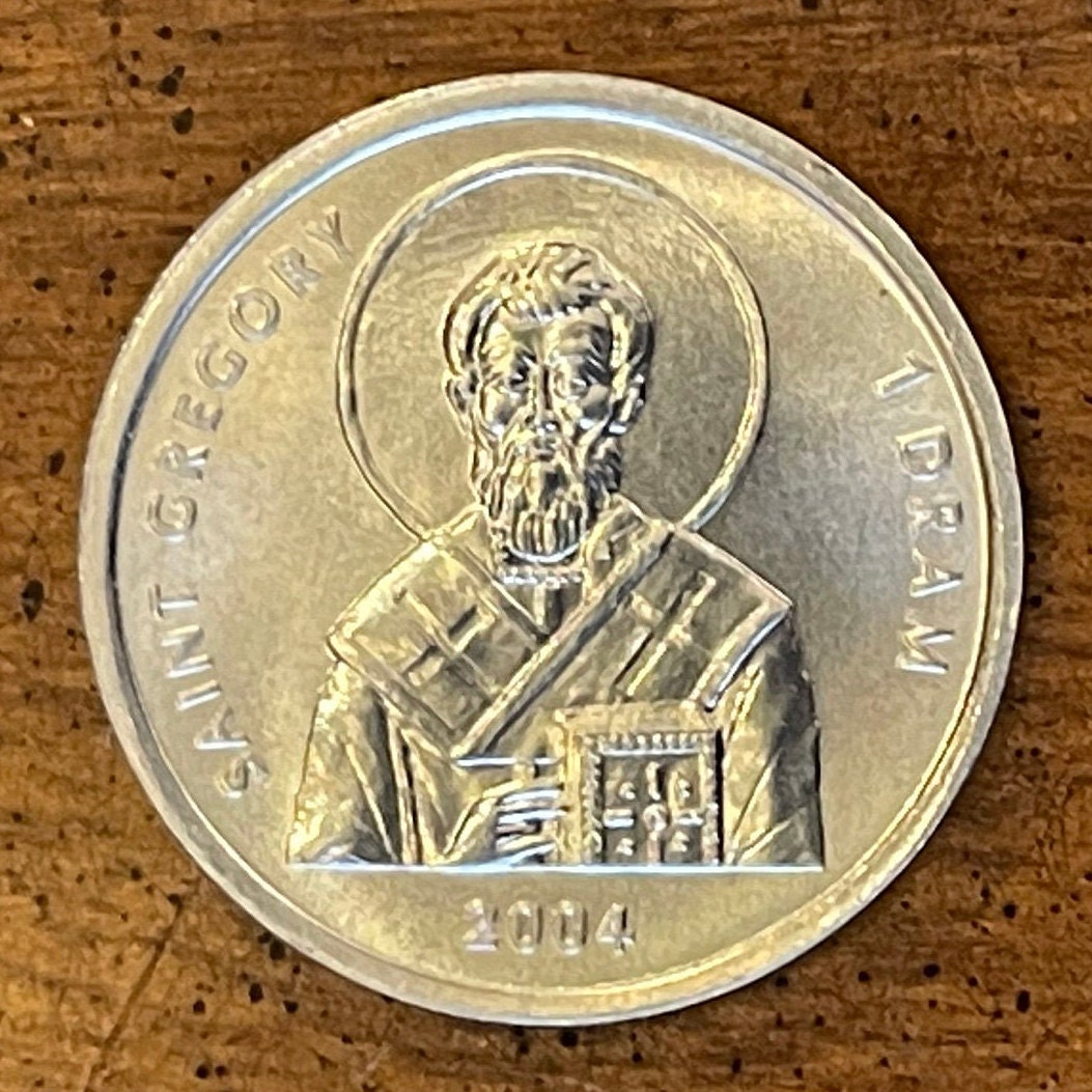 Saint Gregory the Illuminator 1 Dram Nagorno Karabakh Authentic Coin Money for Jewelry and Craft Making