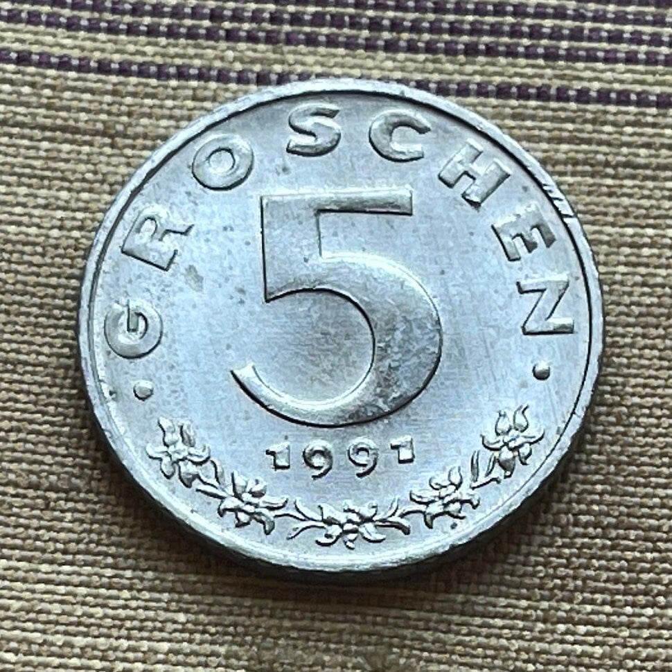 Eagle 5 Groschen Austria Authentic Coin Money for Jewelry and Craft Making