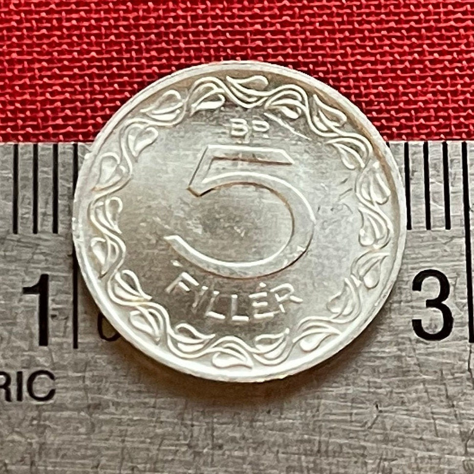 Maiden with Párta Headdress 5 Filler Hungary Authentic Coin Money for Jewelry and Craft Making