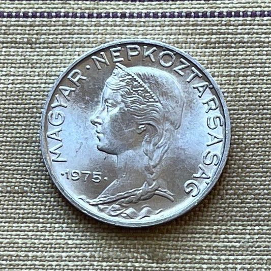 Maiden with Párta Headdress 5 Filler Hungary Authentic Coin Money for Jewelry and Craft Making