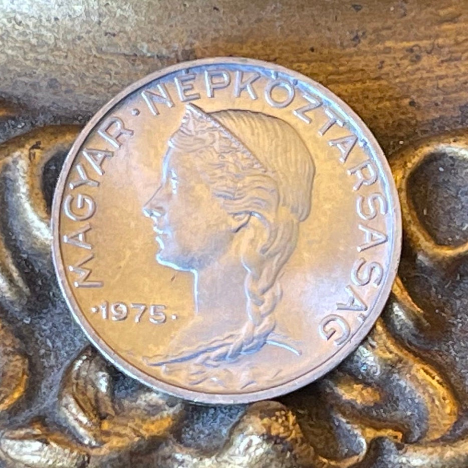Maiden with Párta Headdress 5 Filler Hungary Authentic Coin Money for Jewelry and Craft Making