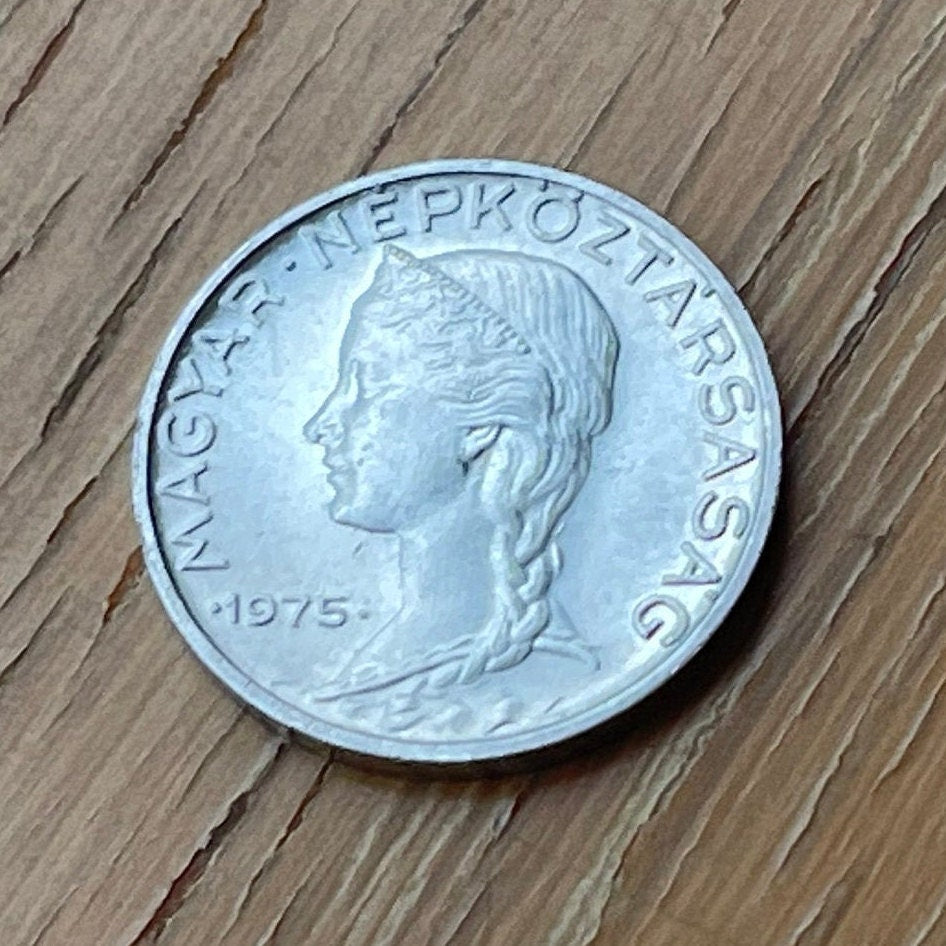 Maiden with Párta Headdress 5 Filler Hungary Authentic Coin Money for Jewelry and Craft Making