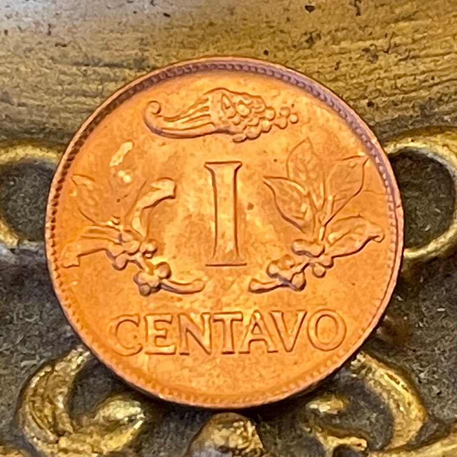Coffee Beans & Liberty Cap 1 Centavo Columbia Authentic Coin Money for Jewelry and Craft Making (Cornucopia) (Coffee Plants)