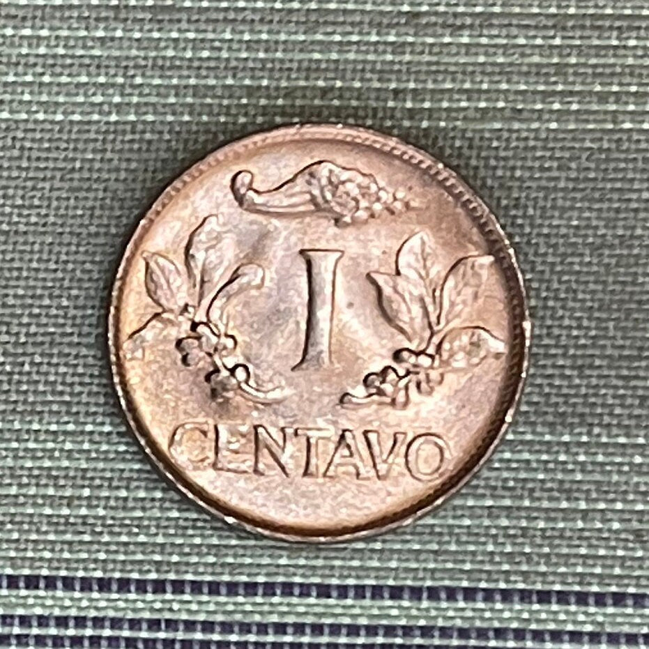 Coffee Beans & Liberty Cap 1 Centavo Columbia Authentic Coin Money for Jewelry and Craft Making (Cornucopia) (Coffee Plants)