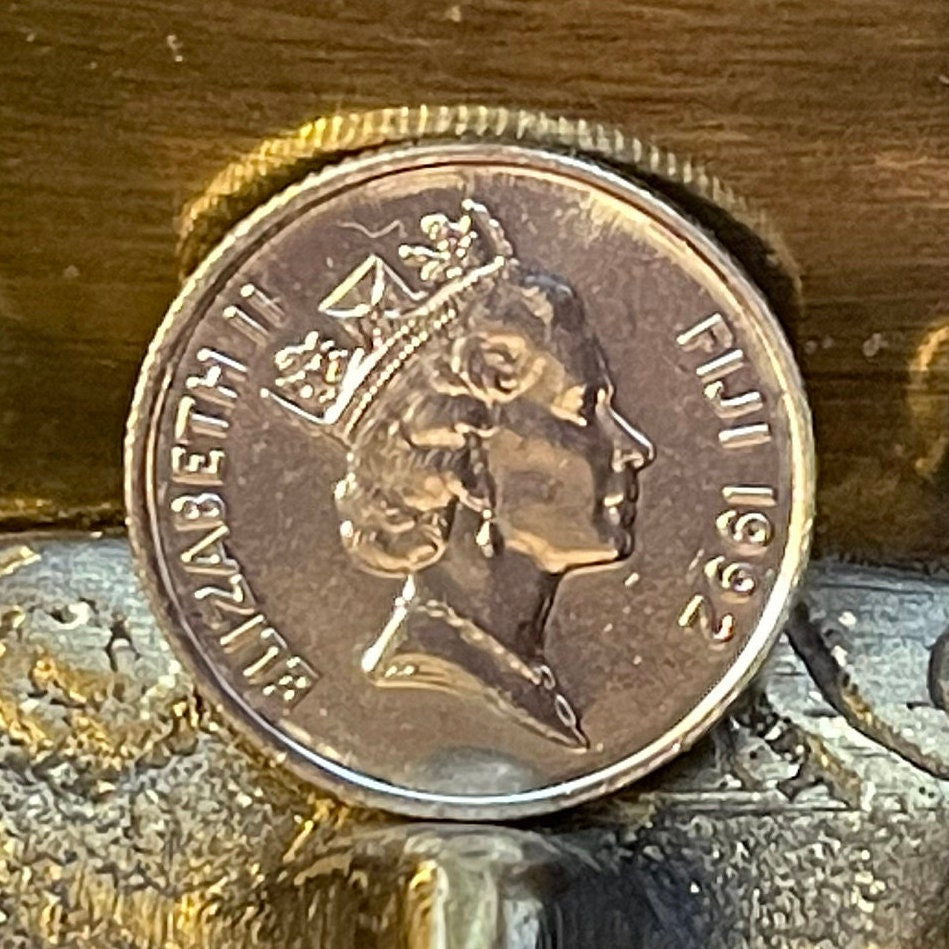 Lali Drum 5 Cents Fiji Authentic Coin Money for Jewelry and Craftmaking (Wooden Slit Drum)