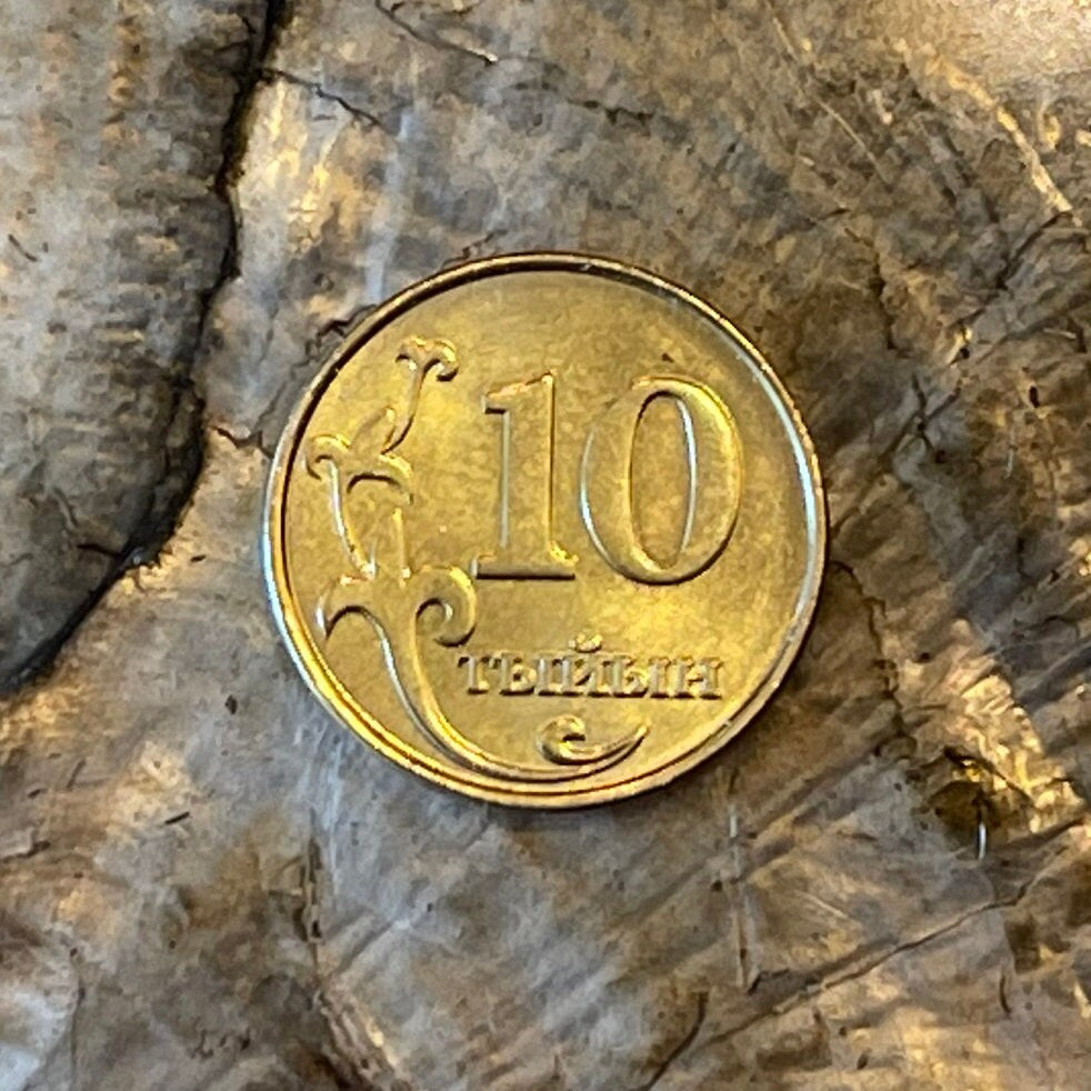 White Falcon and Tian Shan Mountains 10 Tyiyn Kyrgyzstan Authentic Coin Money for Jewelry (Ak Shumkar) (Issyk Kul) (Ala Too) (Tian Shan)