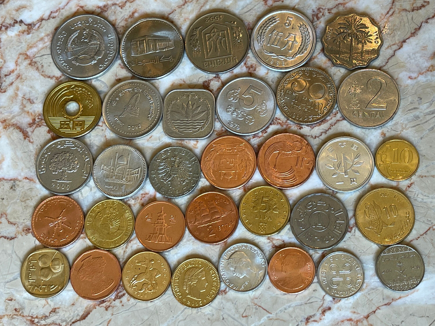 Guessing Game Set of 33 Coins: Challenge Friends to be Fastest to Identify 33 Hard-to-Read Coins, through Speedy Smart-Phone Research