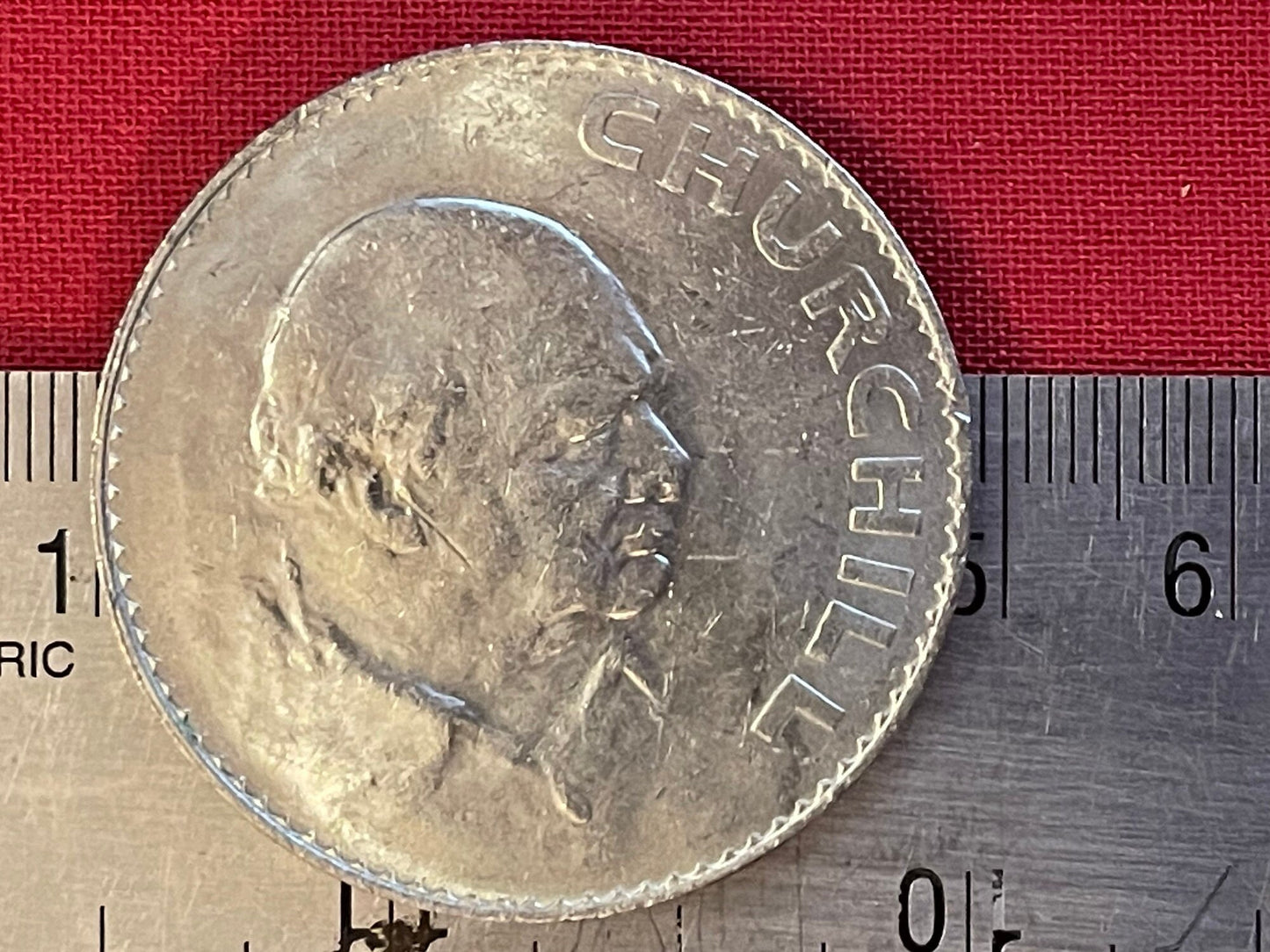 Winston Churchill 1 Crown Authentic Coin Money for Jewelry and Craft Making (Death of Winston Churchill) (1965)