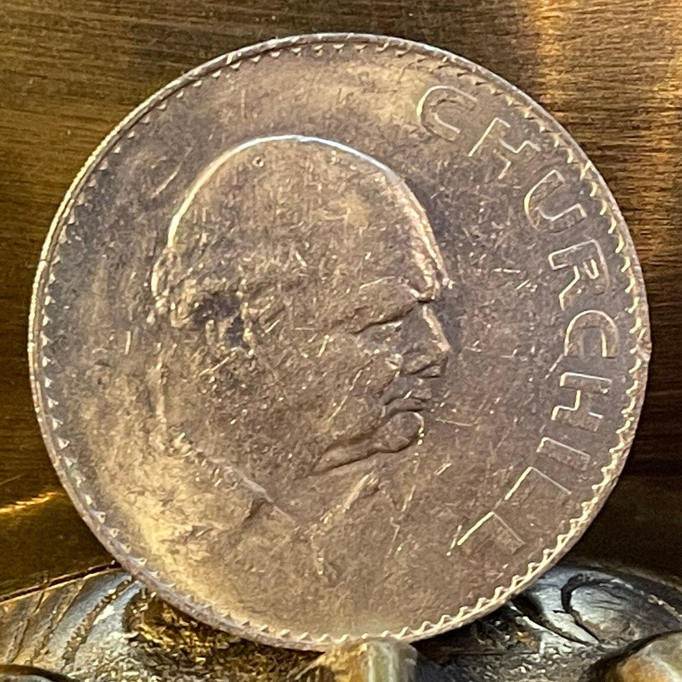 Winston Churchill 1 Crown Authentic Coin Money for Jewelry and Craft Making (Death of Winston Churchill) (1965)