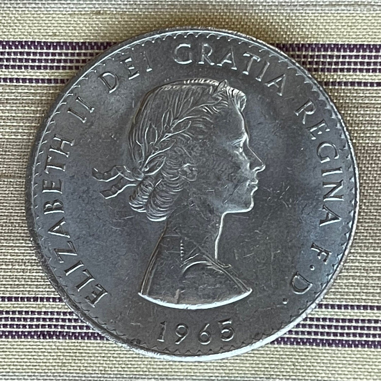 Winston Churchill 1 Crown Authentic Coin Money for Jewelry and Craft Making (Death of Winston Churchill) (1965)