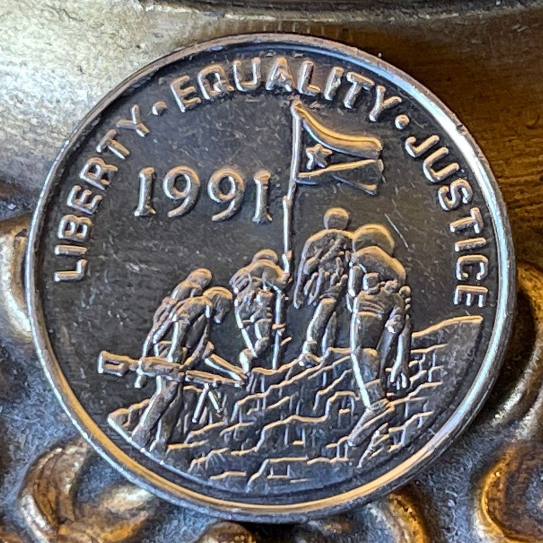 Grévy's Zebra 25 Cents Eritrea Authentic Coin Money for Jewelry and Craft Making (Liberty Equality Justice)