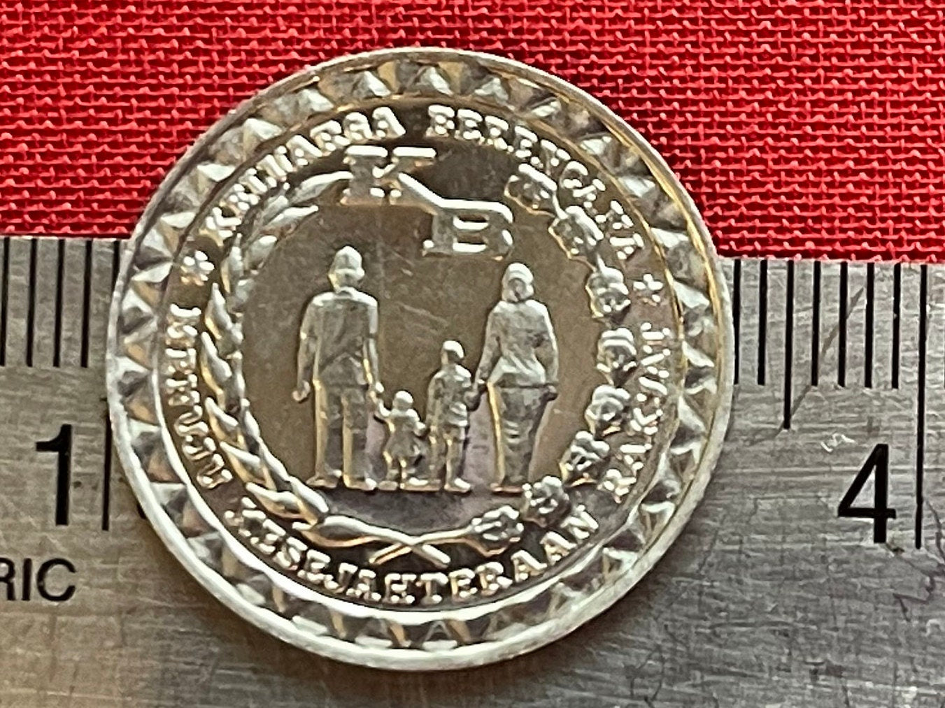 Perfect Family Two Children Are Enough Campaign 5 Rupiah Indonesia Authentic Coin Money for Jewelry and Craft Making (Family Planning)
