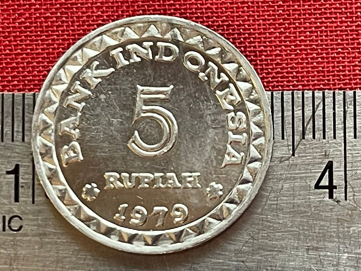 Perfect Family Two Children Are Enough Campaign 5 Rupiah Indonesia Authentic Coin Money for Jewelry and Craft Making (Family Planning)
