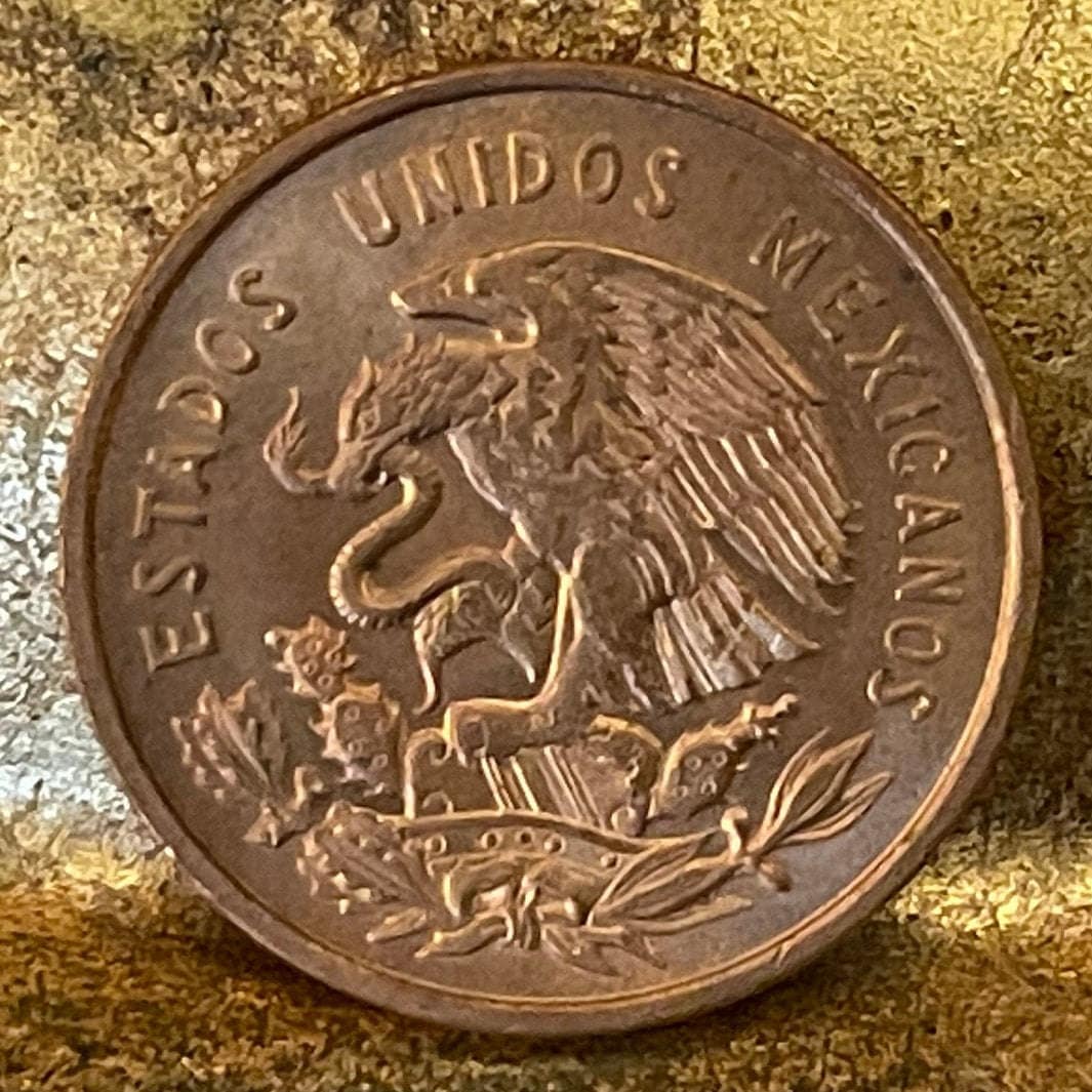 Benito Juárez & Eagle with Snake 10 Centavos Mexico Authentic Coin Money for Jewelry and Craft Making