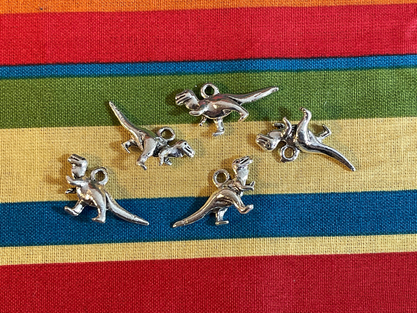 T-Rex Dinosaur charm: silver Tyrannosaurus Rex dino pendant, good quality