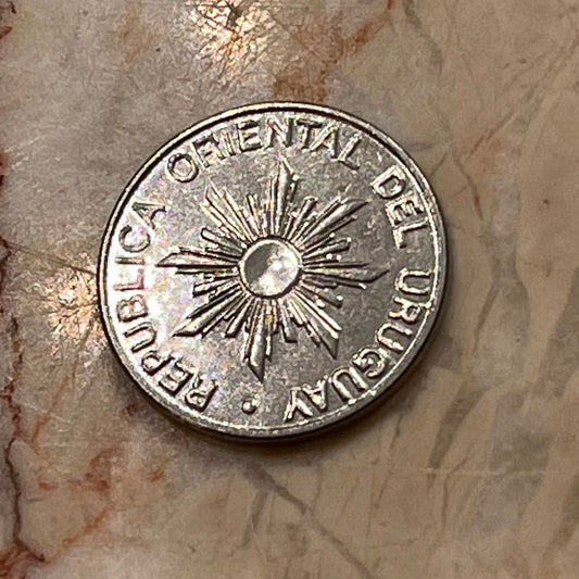 Sun of May 5 Pesos Uruguay Authentic Coin Money for Jewelry and Craft Making (Sol Invictus) (Inti) (Inca God)
