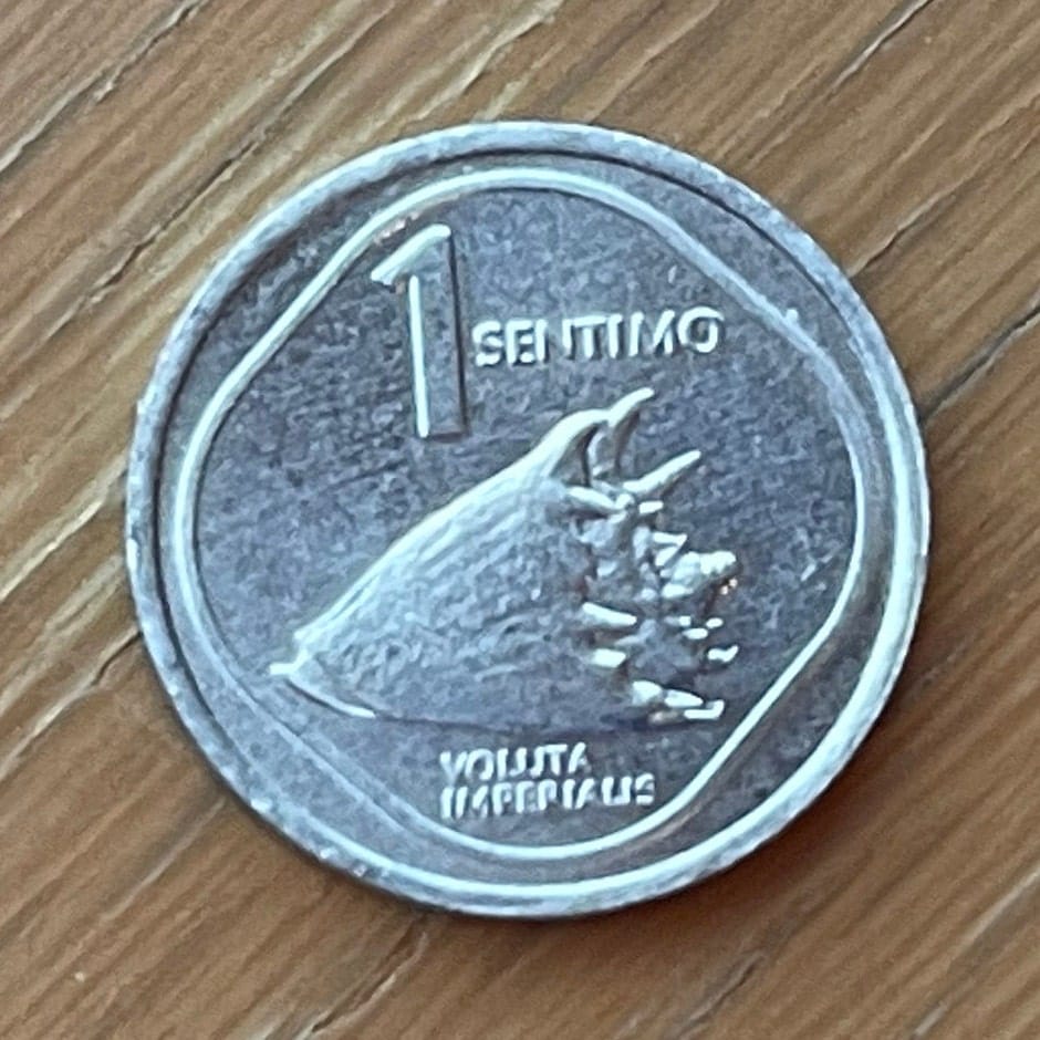 Imperial Volute Shell & Lapulapu 1 Sentimo Philippines Authentic Coin Money for Jewelry and Craft Making (Giant Seashell) (Freedom Fighter)