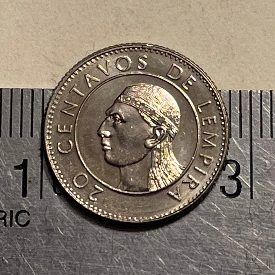 Chief Lempira 20 Centavos Honduras Authentic Coin Money for Jewelry and Craft Making