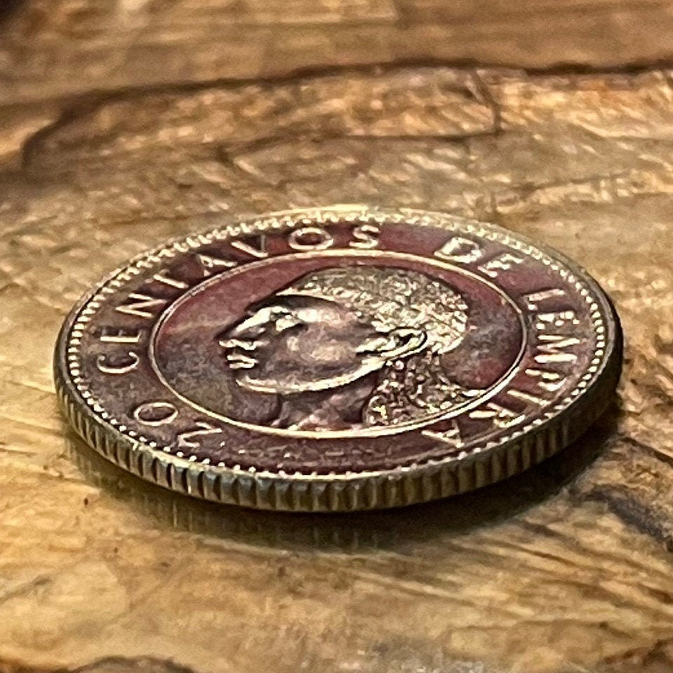 Chief Lempira 20 Centavos Honduras Authentic Coin Money for Jewelry and Craft Making
