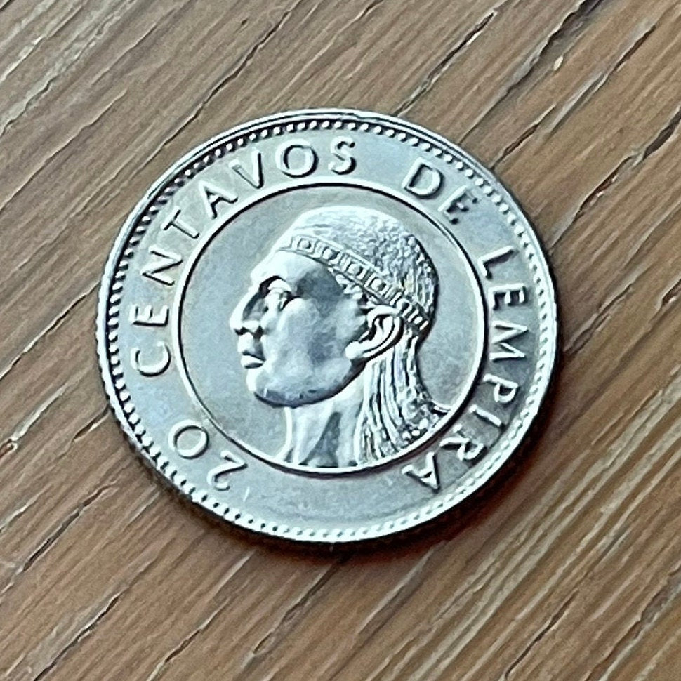 Chief Lempira 20 Centavos Honduras Authentic Coin Money for Jewelry and Craft Making