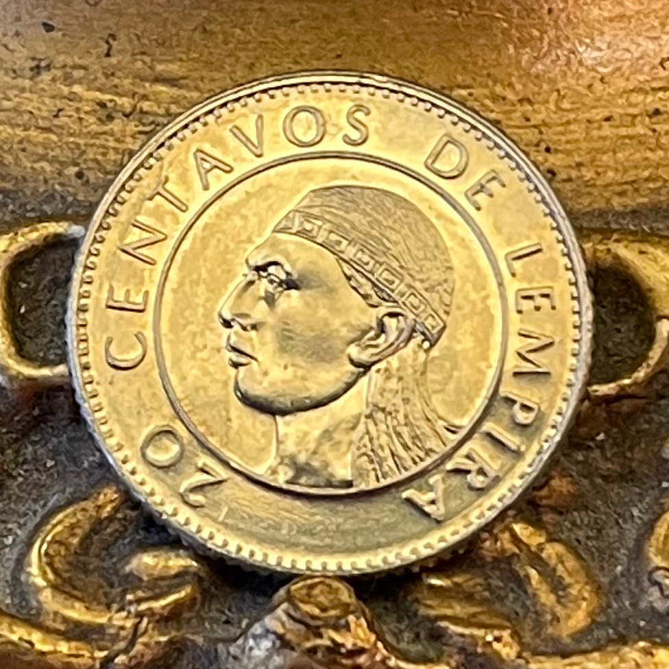 Chief Lempira 20 Centavos Honduras Authentic Coin Money for Jewelry and Craft Making