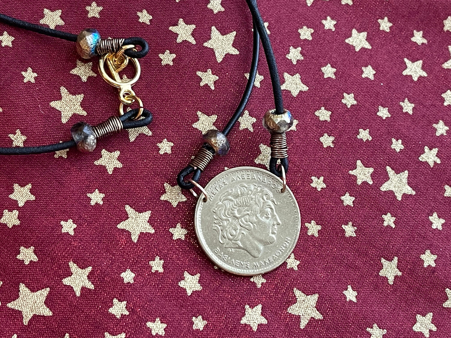 Custom coin pendant necklace made to order or kit, choose style, any coin, leather cord, beads, assorted closures, your choice color scheme