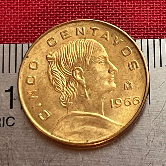 La Corregidora Josefa Ortiz de Domínguez & Eagle with Snake 5 Centavos Mexico Authentic Coin Money for Jewelry and Crafts (Cry of Dolores)