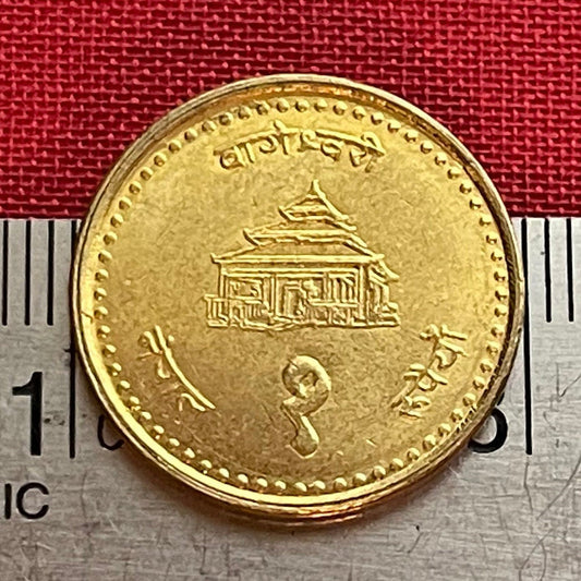 Bageshwori Temple 1 Rupee Nepal Authentic Coin Money for Jewelry and Craft Making (Goddess Durga) (Hindu Symbols) (Miracle Coin)