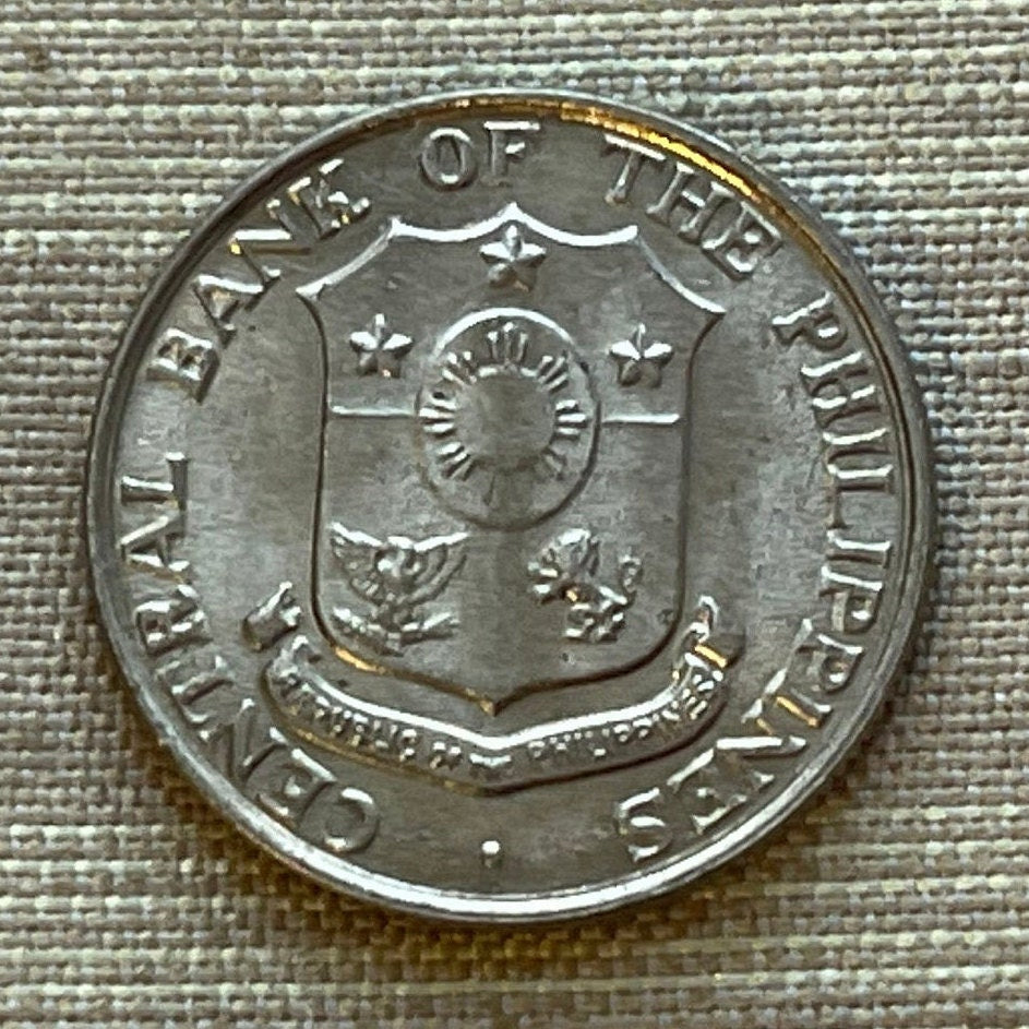 Lady Liberty Hammering Anvil at Mayon Volcano 10 Centavos Philippines Authentic Coin Money for Jewelry and Craft Making (Colonialism)