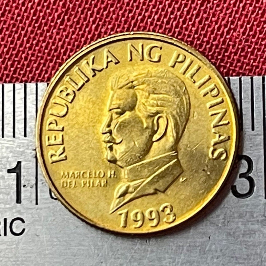 Monkey-Eating Eagle & Plaridel 50 Sentimo Philippines Authentic Coin Money for Jewelry and Craft Making (Marcelo H. del Pilar)