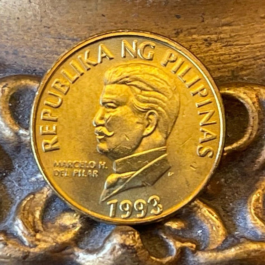 Plaridel  & Monkey-Eating Eagle 50 Sentimo Philippines Authentic Coin Money for Jewelry and Craft Making (Marcelo H. del Pilar)