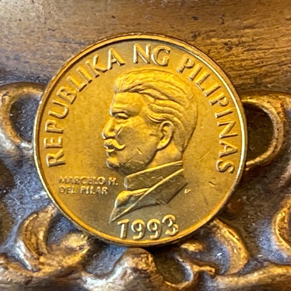 Monkey-Eating Eagle & Plaridel 50 Sentimo Philippines Authentic Coin Money for Jewelry and Craft Making (Marcelo H. del Pilar)