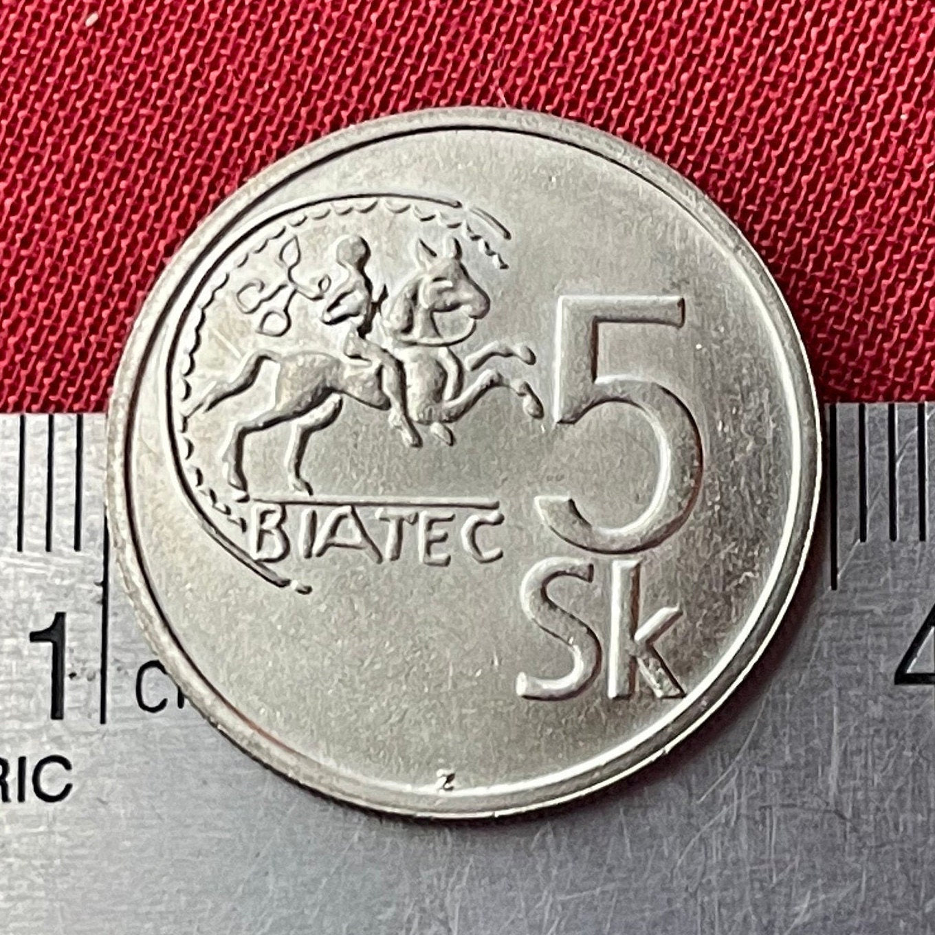 King Biatec on Horse 5 Korun Slovak Republic Authentic Coin Money for Jewelry and Craft Making (Celts) (Celtic Coin)