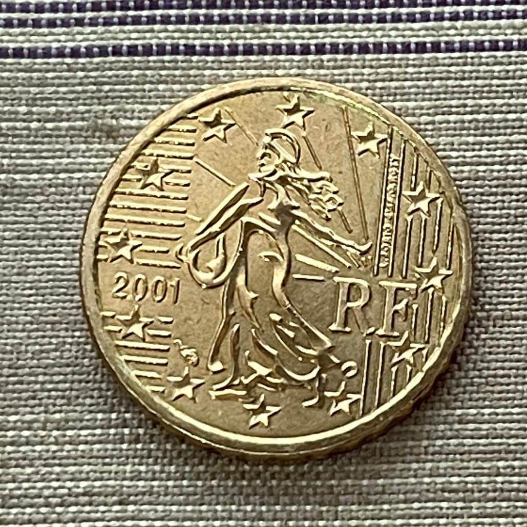 Marianne the Sower 10 Euro Cents Authentic Coin Money for Jewelry and Craft Making (La Semeuse)