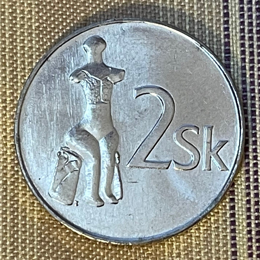 Venus of Hrádok 2 Koruny Slovak Republic Authentic Coin Money for Jewelry (Jaroslav Gubric) (Hrádocká Venuša) (Neolithic) (Slovak Troy)
