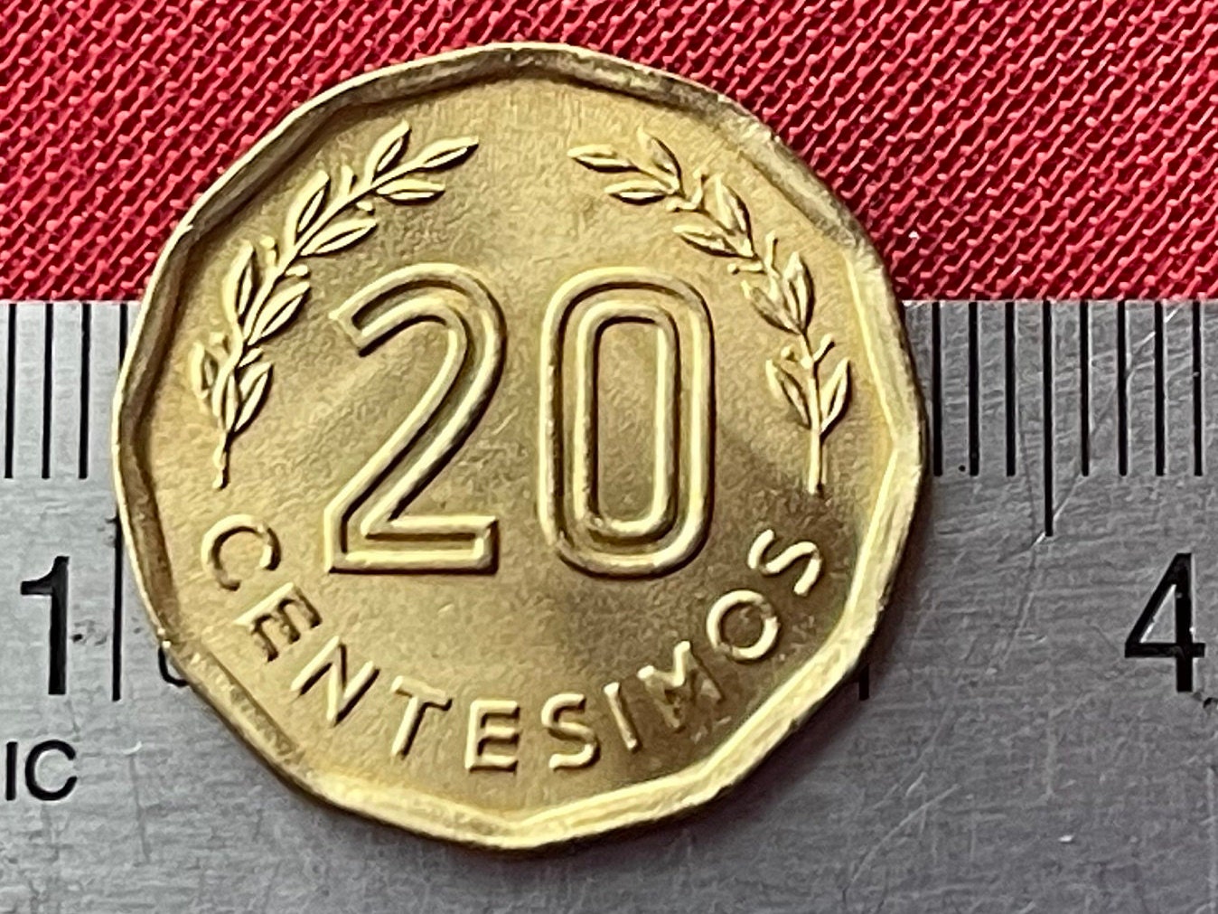 Montevideo Hill Fortress 20 Centésimos Uruguay Authentic Coin Money for Jewelry and Craft Making (Fortaleza del Cerro) (Dodecagonal Coin)