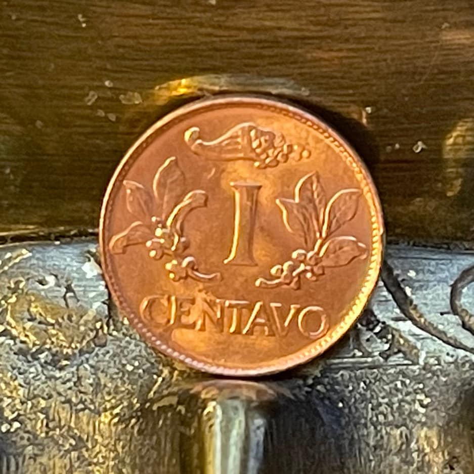 Coffee Beans & Liberty Cap 1 Centavo Columbia Authentic Coin Money for Jewelry and Craft Making (Cornucopia) (Coffee Plants)