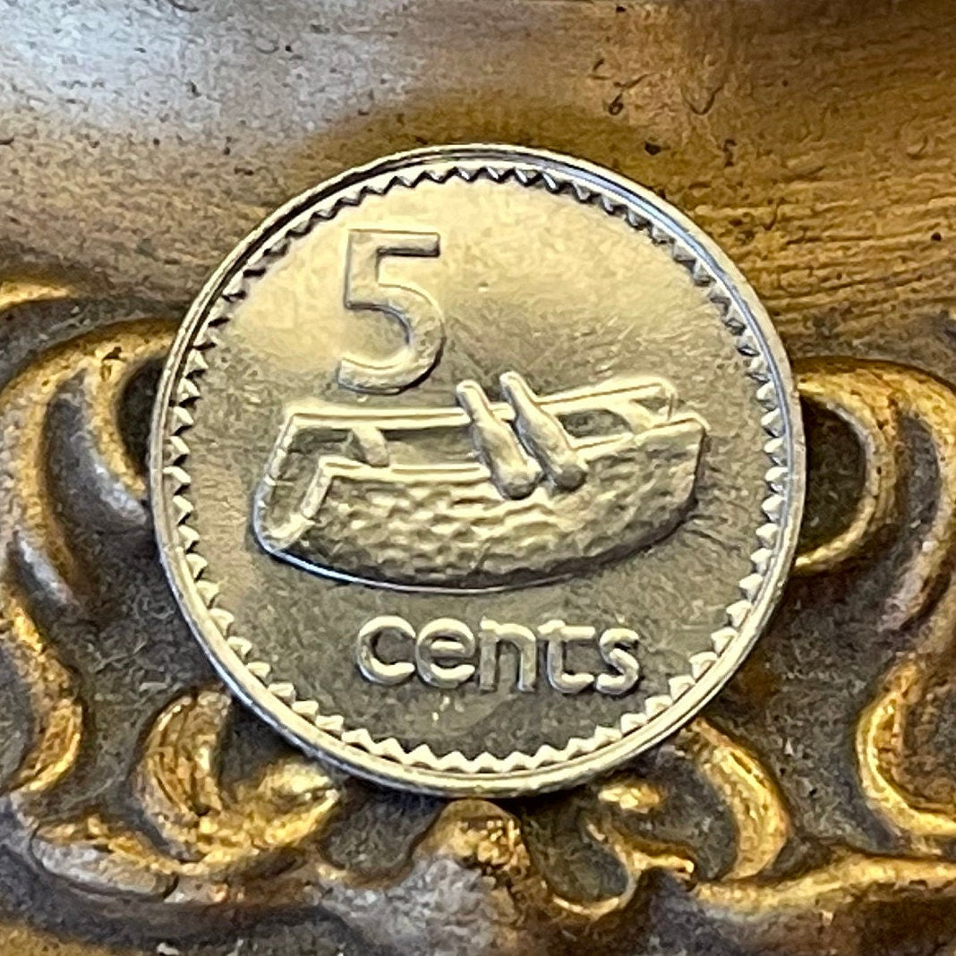 Lali Drum 5 Cents Fiji Authentic Coin Money for Jewelry and Craftmaking (Wooden Slit Drum)