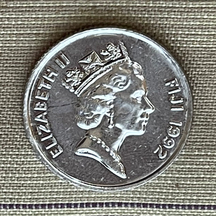 Lali Drum 5 Cents Fiji Authentic Coin Money for Jewelry and Craftmaking (Wooden Slit Drum)