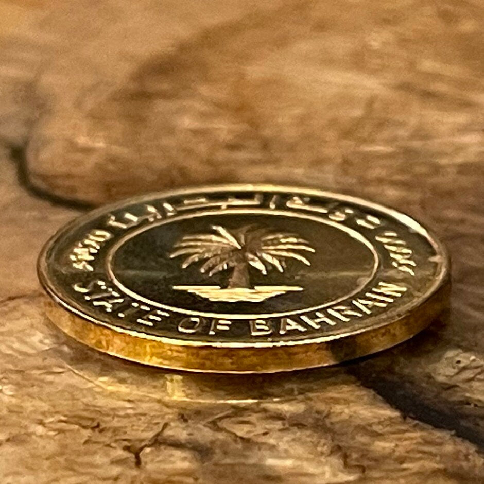 Garden of Eden Date Palm 10 Fils Bahrain Authentic Coin Money for Jewelry (Dilmun) (Paradise) (Adam and Eve) (Million Palms) (Creation)