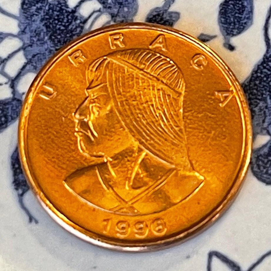 Chief Urracá 1 Centesimo Panama Authentic Coin Money for Jewelry and Craft Making (Indigenous Resistance)