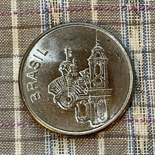 Church of Saint Francis 20 Cruzieros Brazil Authentic Coin Money for Jewelry and Craft Making (Francis of Assisi) (Aleijadinho)