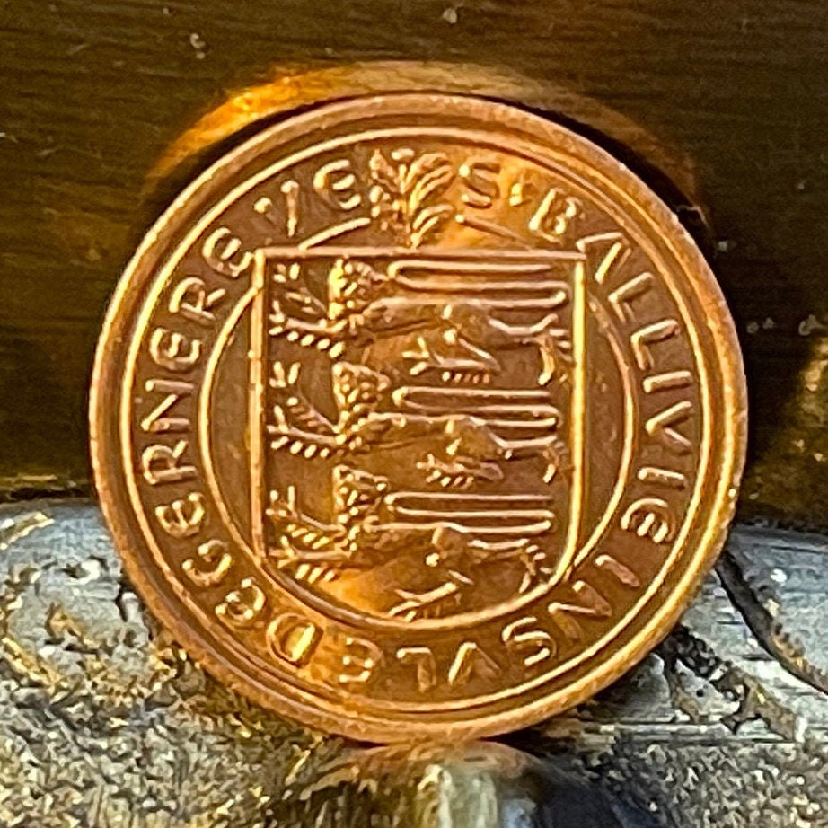Northern Gannett 1 New Penny Guernsey Authentic Coin Money for Jewelry and Crafts (Seabird)(White Goddess) (Sea Goddess) (3 Leopards) 1971